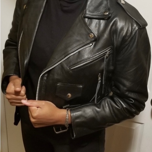 Vintage Leather biker moto jacket FABULOUS - Picture 4 of 13